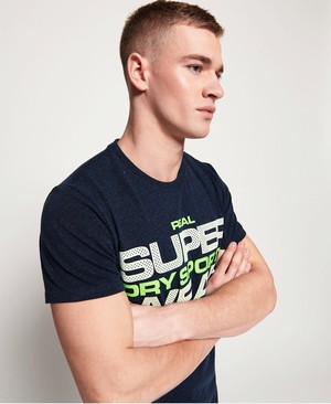 Superdry Highgloss Sport Férfi Pólók Barna/Kék | IKCVJ6238